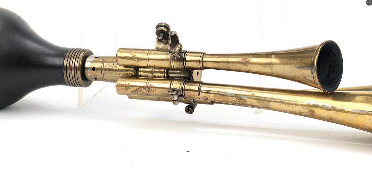 Vintage Antique Trumpet Brass Taxi Horn Rubber Bulb Bugle Car Bike